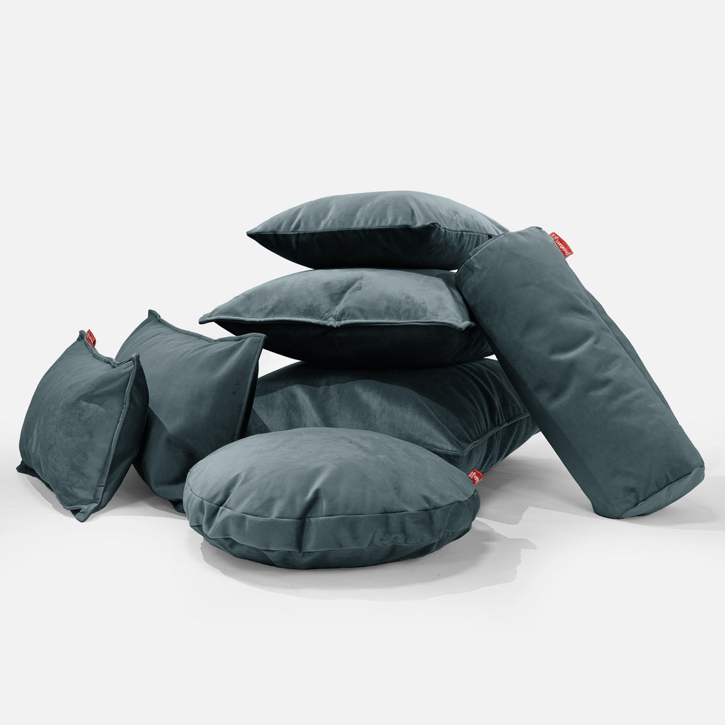 Kussen Rond 50cm - Fluweel Petrol 03