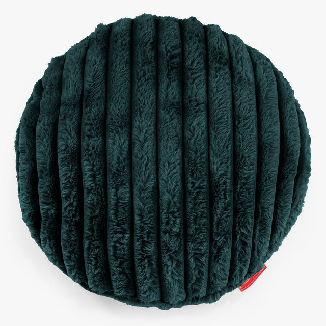 Kussenhoes Rond 50cm - Ultra Pluche Corduroy Teal 01