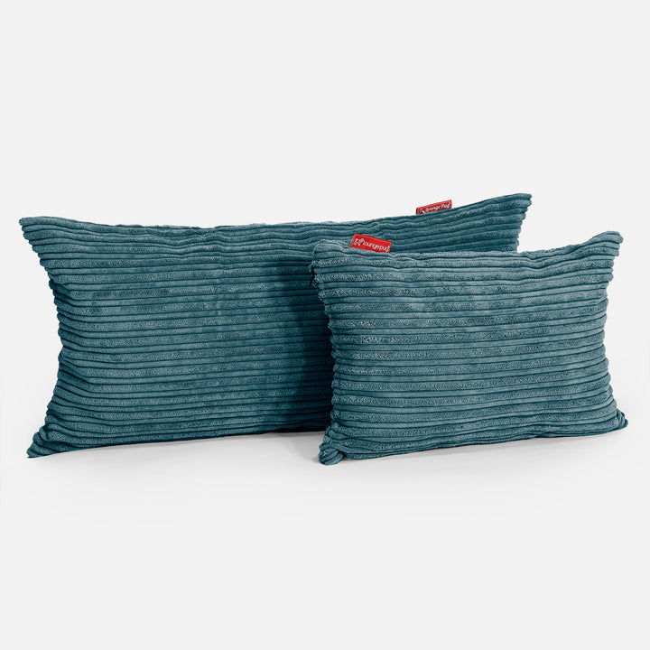 Langwerpige Kussen 35 x 50cm - Corduroy Teal 03