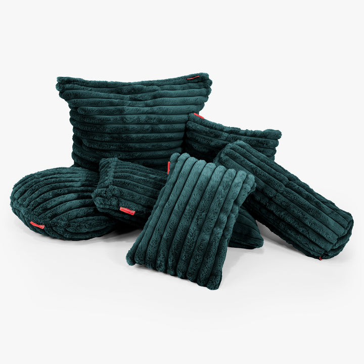 Langwerpige Kussenhoes 35 x 50cm - Ultra Pluche Corduroy Teal 02