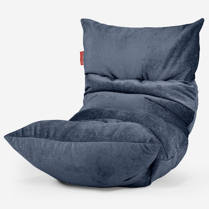 Loungzitzakstoel Eva - Chenille Marineblauw 01