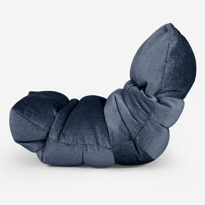 Loungzitzakstoel Eva - Chenille Marineblauw 02