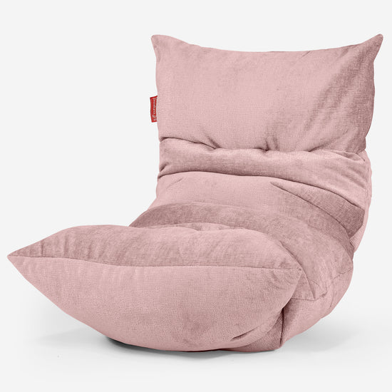 Loungzitzakstoel Eva - Chenille Roze 01