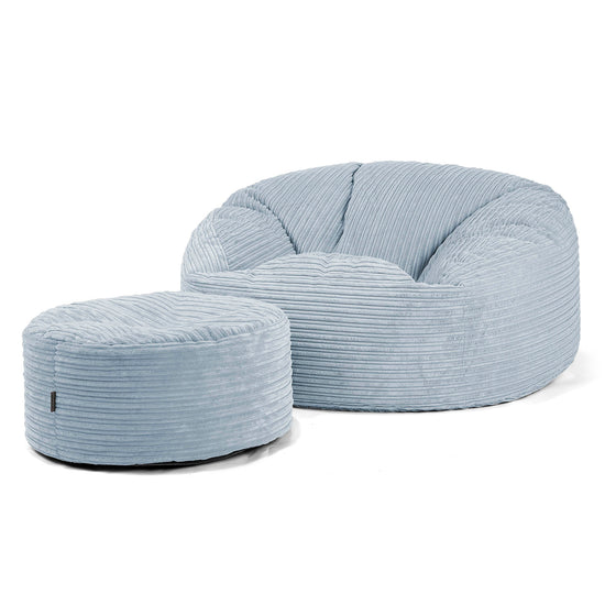 Mammoet Zitzak Bank - Corduroy Baby Blauw 04
