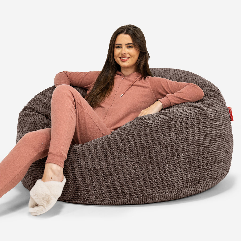 Mammoet Zitzak Bank - Pompom Chocolade 01