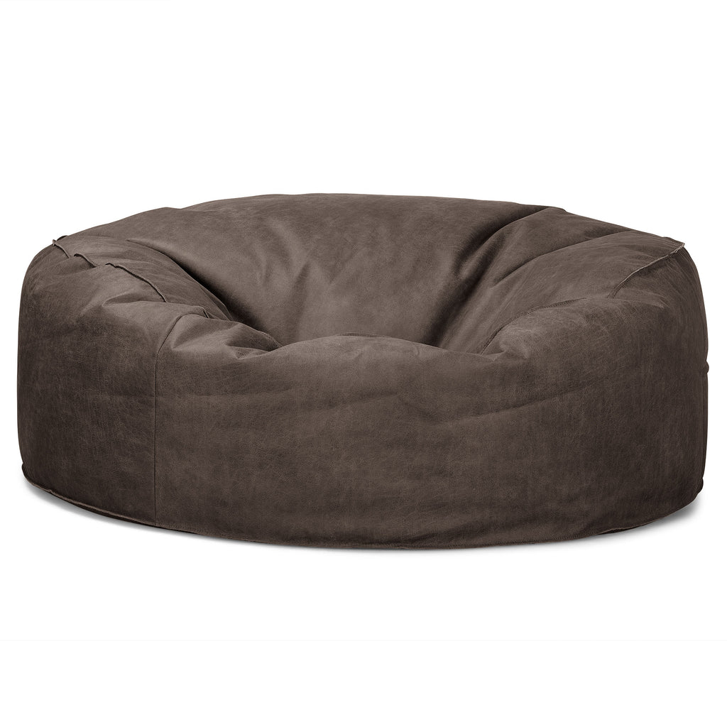Mammoet Zitzak Bank - Vintage Leer Leisteen Grijs 04