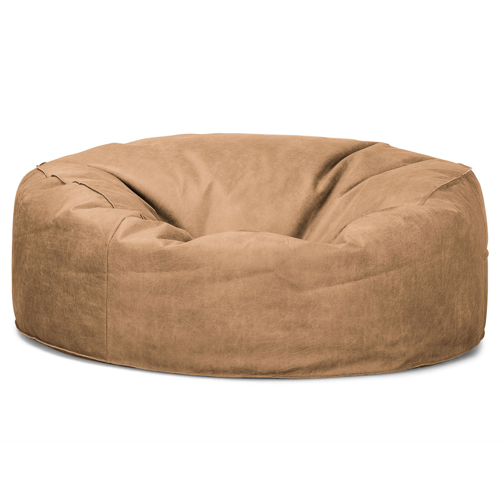 Mammoet Zitzak Bank - Vintage Leer Lichtbruin 04