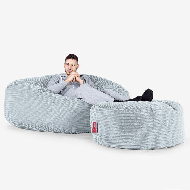 Mega-Mammoet Zitzak Bank - Corduroy Baby Blauw 02