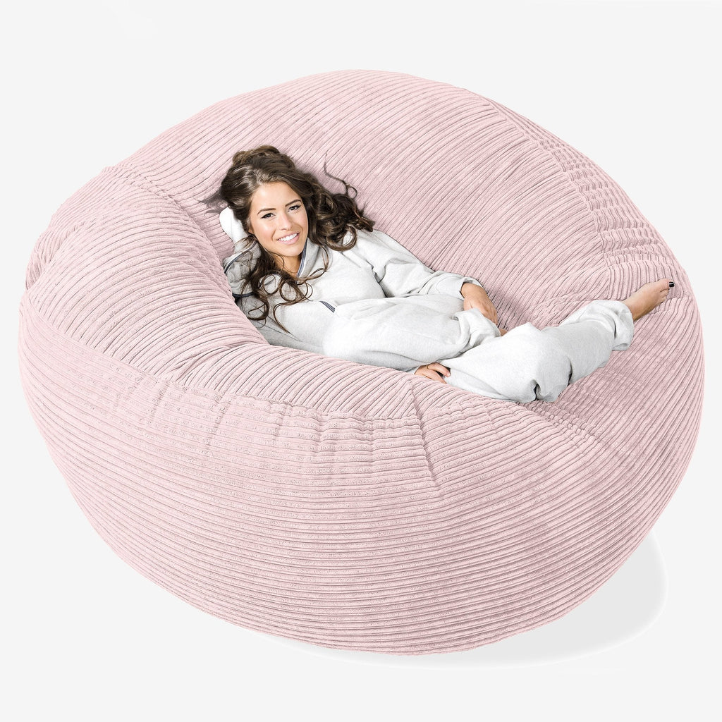 Mega-Mammoet Zitzak Bank - Corduroy Blozen Roze 01