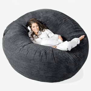 Mega-Mammoet Zitzak Bank - Corduroy Zwart