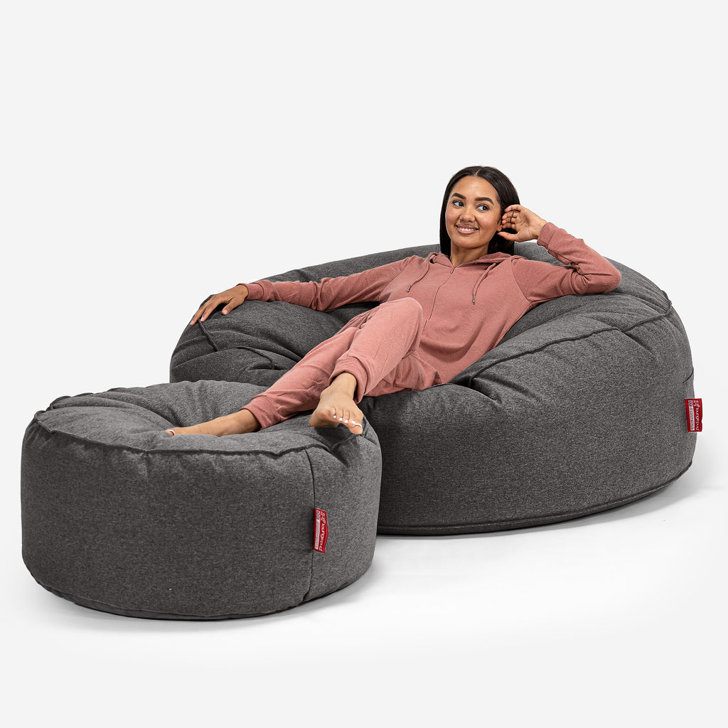 Mega-Mammoet Zitzak Bank - Interalli Wol Grijs 02