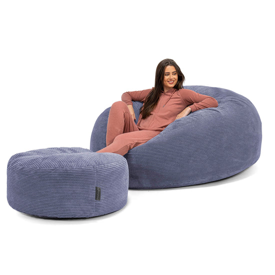 Mega-Mammoet Zitzak Bank - Pompom Paars 02