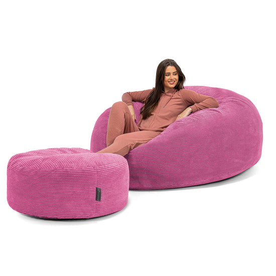 Mega-Mammoet Zitzak Bank - Pompom Roze 02