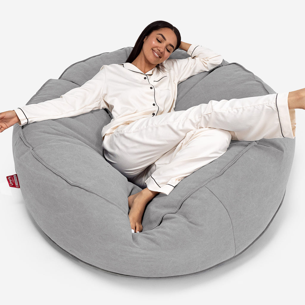 Mega-Mammoet Zitzak Bank - Stonewashed Pewter 01