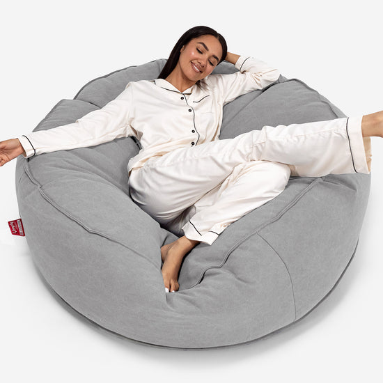 Mega-Mammoet Zitzak Bank - Stonewashed Pewter 01