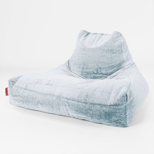 Mega-stoel Zitzak - Nepkonijnenbont Stoffig Blauw 01