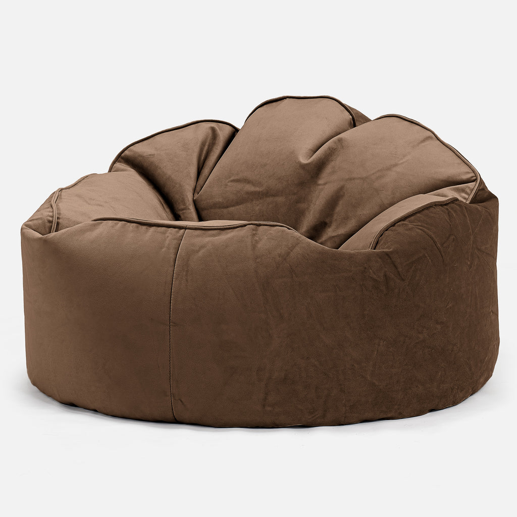 Mini-Mammoet Zitzak - Fluweel Espresso 01
