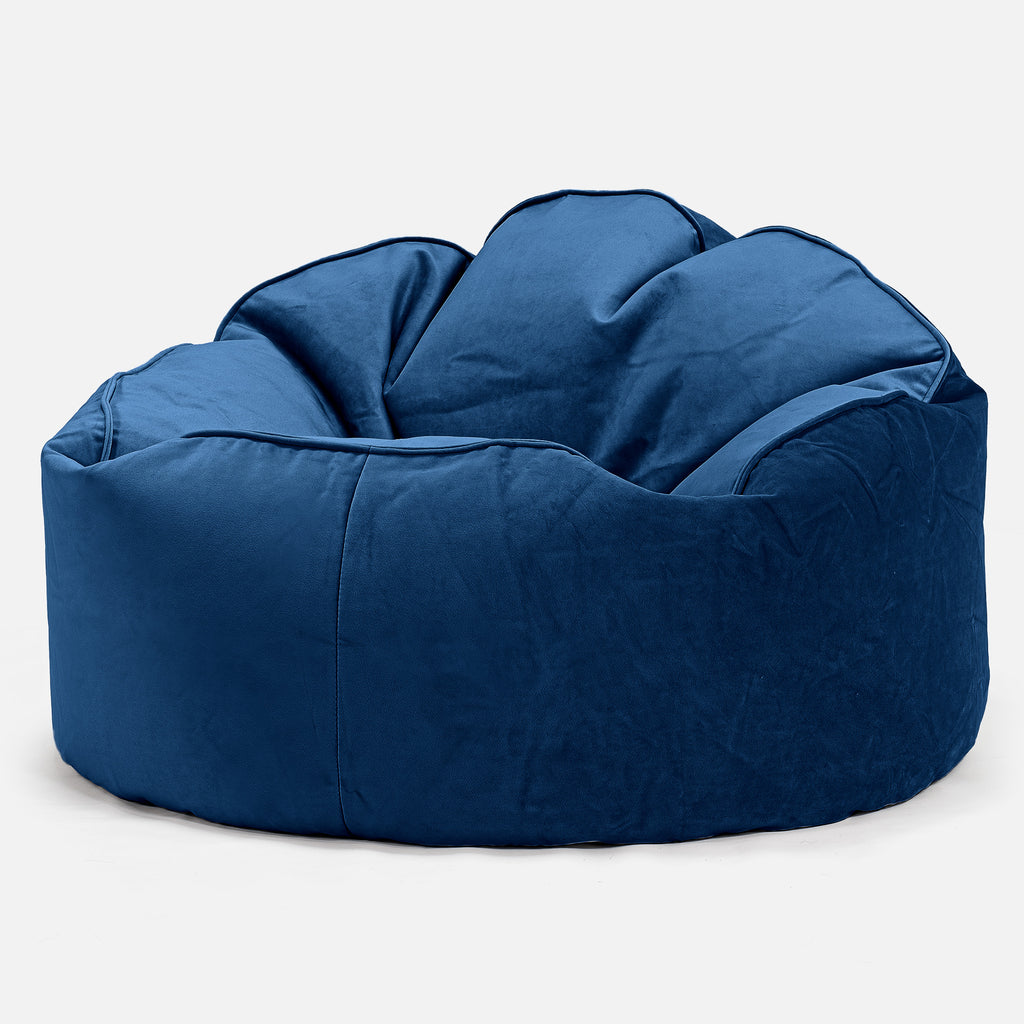 Mini-Mammoet Zitzak - Fluweel Marineblauw 01