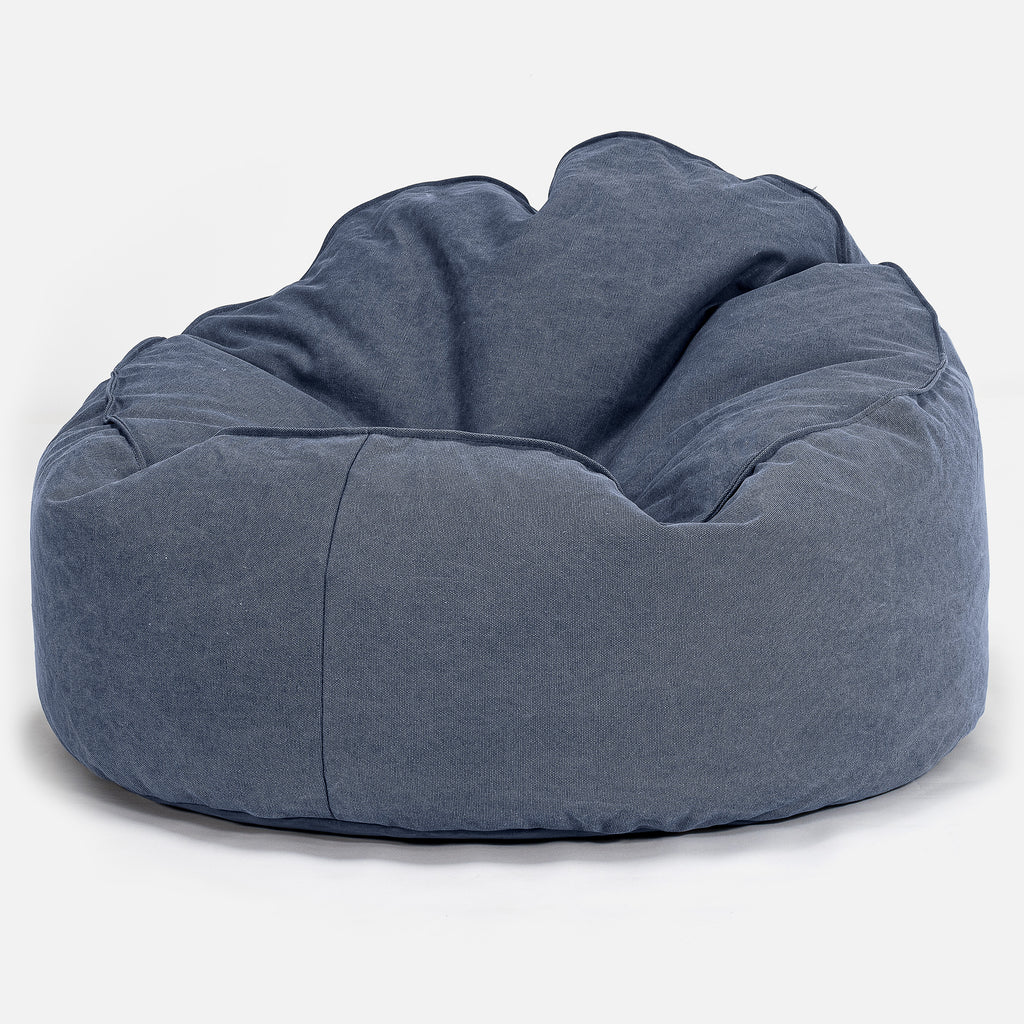 Mini-Mammoet Zitzak - Stonewashed Marineblauw 01
