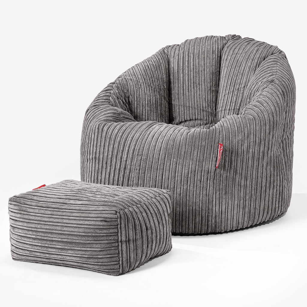 Omhelzing Zitzak Stoel - Corduroy Graphite Grijs 02