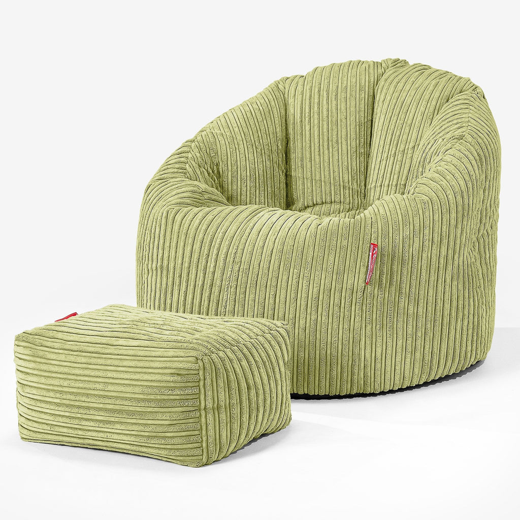 Omhelzing Zitzak Stoel - Corduroy Limoengroen 02