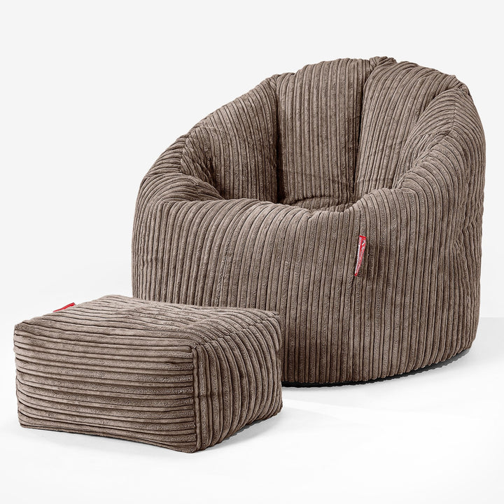 Omhelzing Zitzak Stoel - Corduroy Mocha Bruin 02