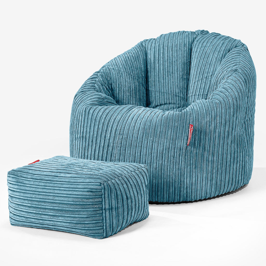 Omhelzing Zitzak Stoel - Corduroy Petrol 02