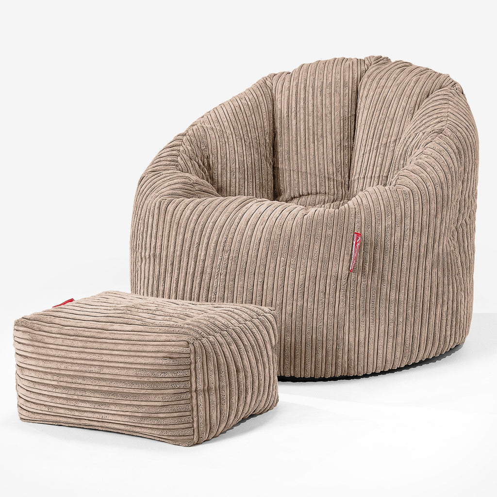 Omhelzing Zitzak Stoel - Corduroy Zand 02