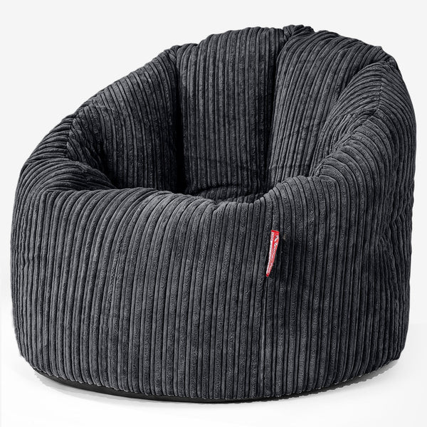 Omhelzing Zitzak Stoel - Corduroy Zwart 01