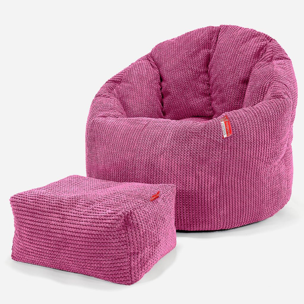 Omhelzing Zitzak Stoel - Pompom Roze 02