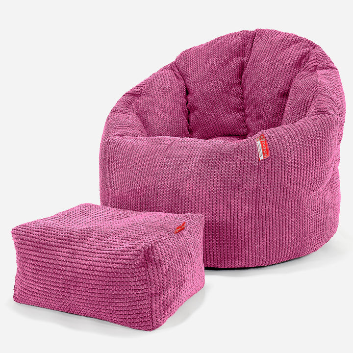 Omhelzing Zitzak Stoel - Pompom Roze 02