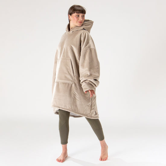 Oversized Hoodie-deken Sweatshirt voor Volwassenen - Minky Crème / Mink 04