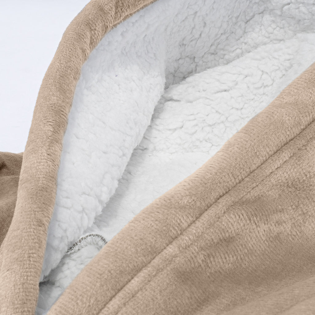 Oversized Hoodie-deken Sweatshirt voor Volwassenen - Minky Crème / Mink 06