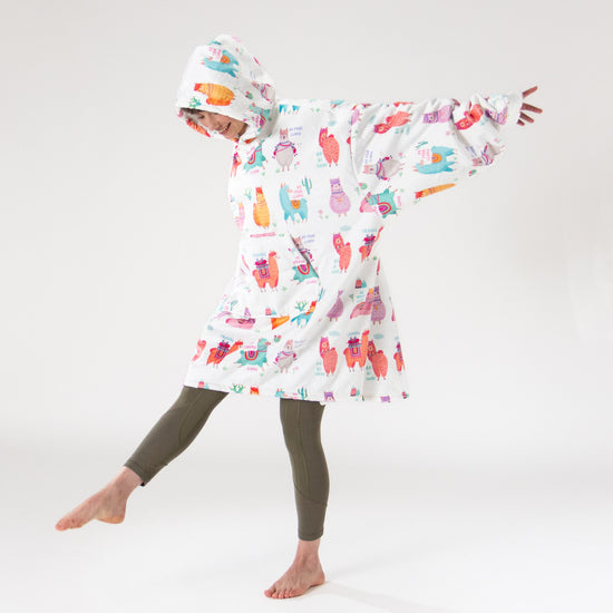 Oversized Hoodie-deken Sweatshirt voor Volwassenen - Minky Lama 03