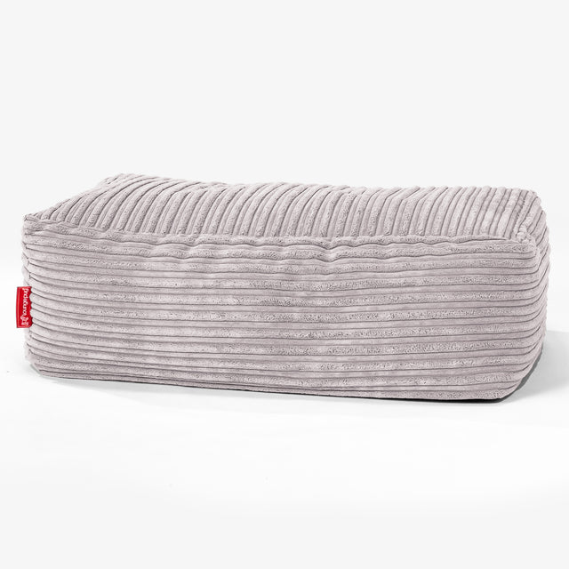 Rechthoekig Voetenbank Poef - Corduroy Aluminium Zilver 01