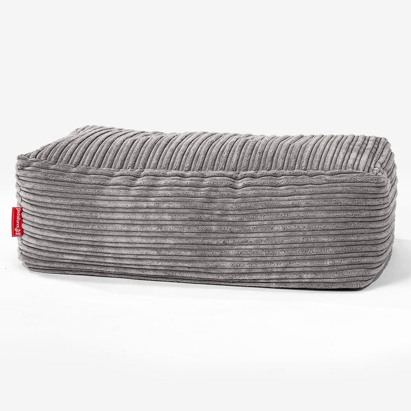 CloudSac 100 Voetenbank met Vezel-latex Vlokvulling - Corduroy Graphite Grijs 01