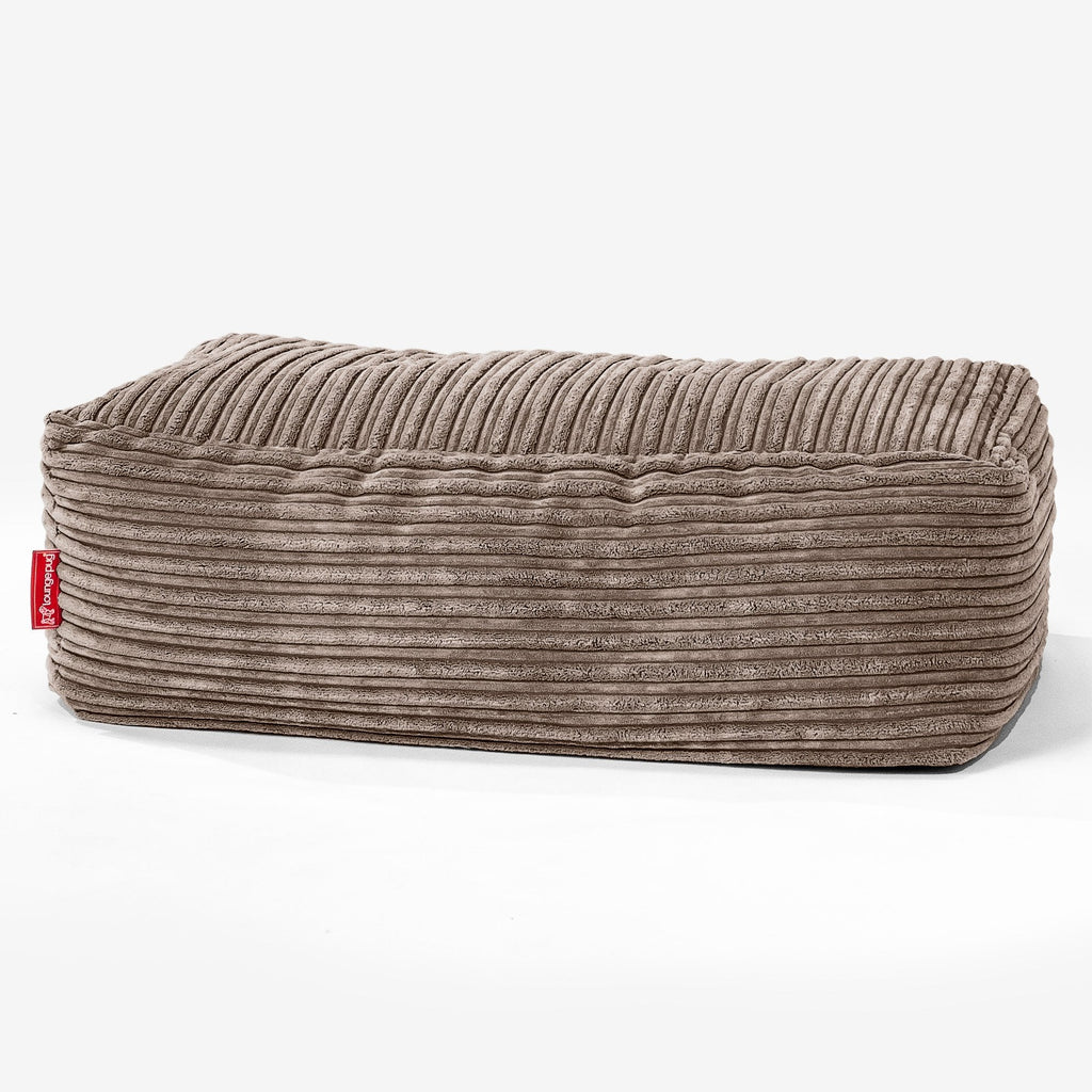 Rechthoekig Voetenbank Poef - Corduroy Mocha Bruin 01