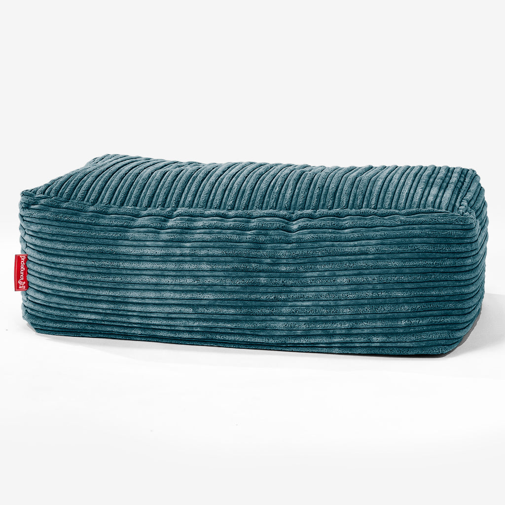 Rechthoekig Voetenbank Poef - Corduroy Teal 01