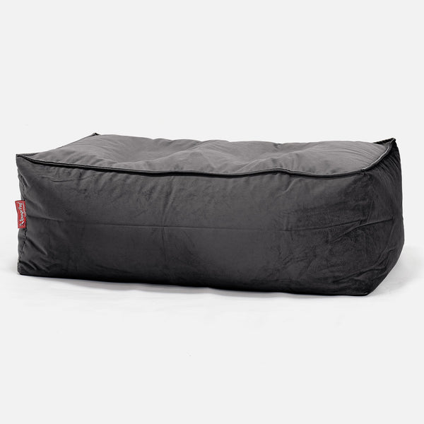 CloudSac 100 Voetenbank met Vezel-latex Vlokvulling - Fluweel Graphite Grijs 01