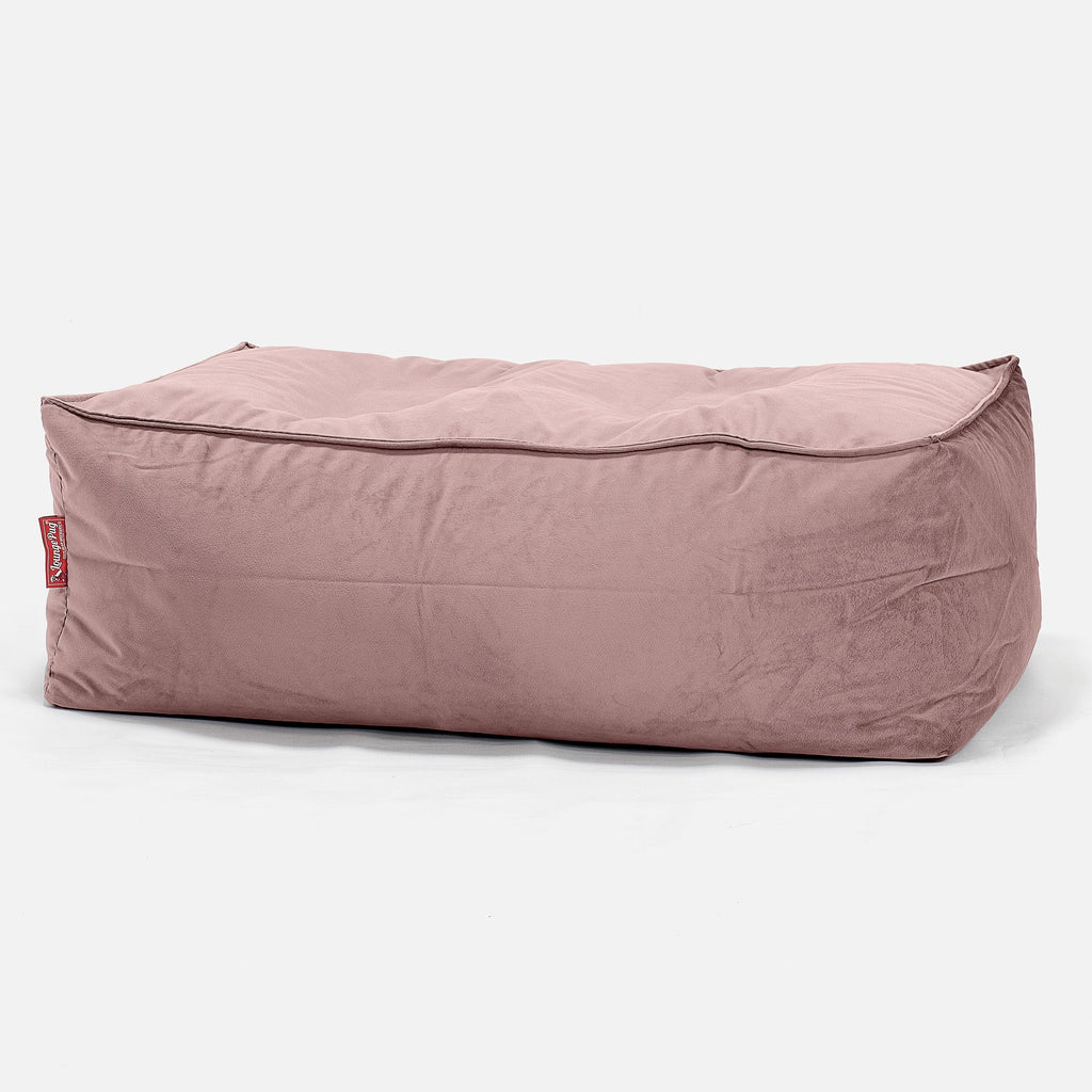 CloudSac 100 Voetenbank met Vezel-latex Vlokvulling - Fluweel Roze 01