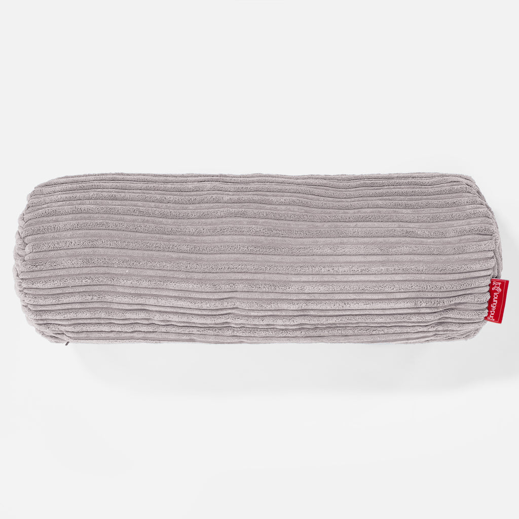 Rolkussenhoes 20 x 55cm - Corduroy Aluminium Zilver 02
