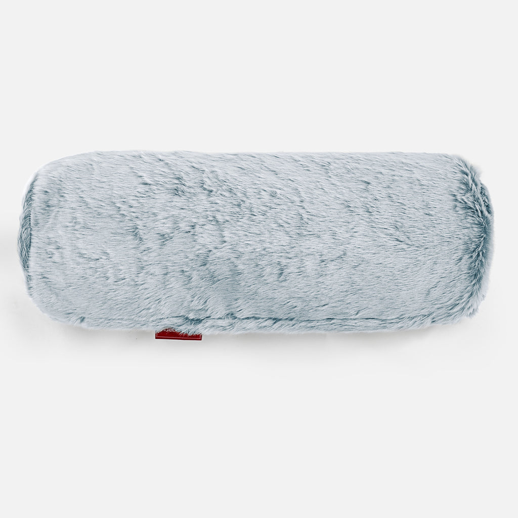 Rolkussen 20 x 55cm - Nepkonijnenbont Stoffig Blauw 02