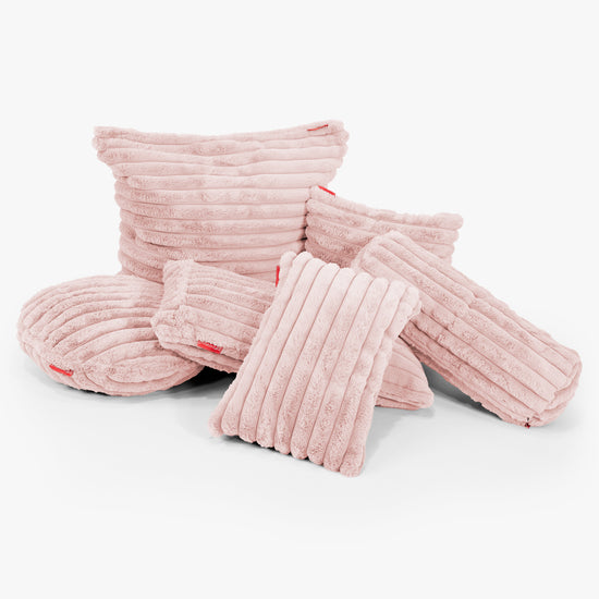 Rolkussenhoes 20 x 55cm - Ultra Pluche Corduroy Stoffig Roze 03
