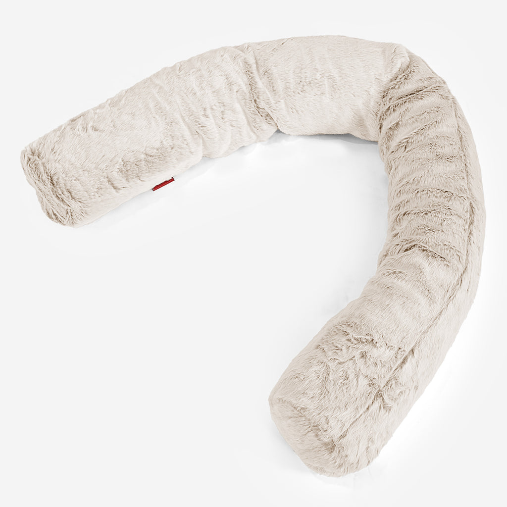 Rolkussen, CloudSac Vezel-latex Vlokvulling - Nepkonijnenbont Wit 01