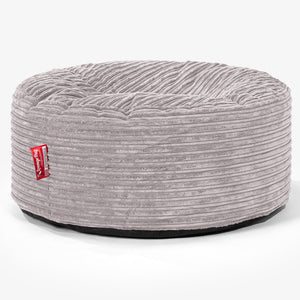 Ronde Poef - Corduroy Zilvergrijs