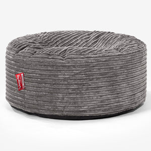 Ronde Poef - Corduroy Graphite Grijs