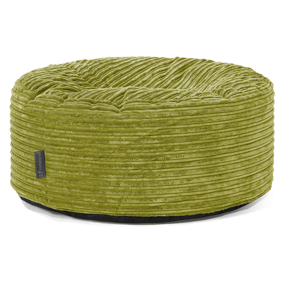 Ronde Poef - Corduroy Limoengroen 01