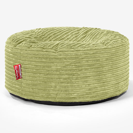 Ronde Poef - Corduroy Limoengroen 01
