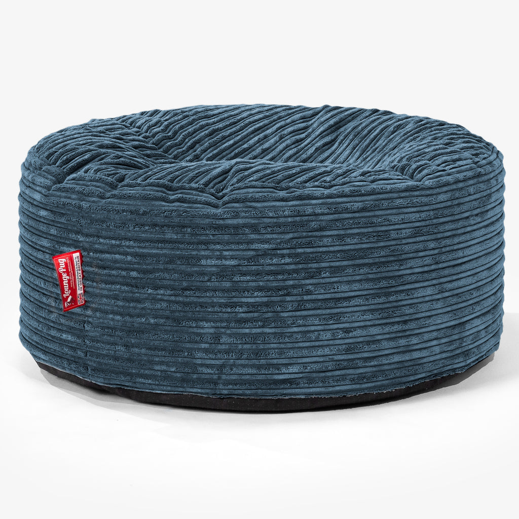 Ronde Poef - Corduroy Marineblauw 01