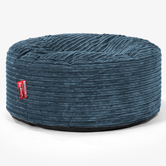Ronde Poef - Corduroy Marineblauw 01